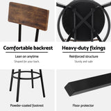 Artiss 4X Industrial Bar Stools Upholstered Counter Chairs Steel Frame Anti-Scratch - Rear View