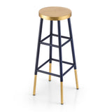 Artiss Bar Stools Metal Gold Navy