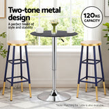 Artiss Bar Stools Metal Gold Navy - Top-Down View