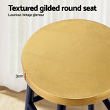 Artiss Bar Stools Metal Gold Navy - 45-Degree Angle