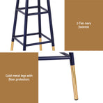 Artiss 2x Bar Stools Metal Gold Navy