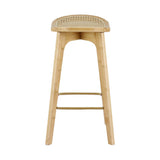 Artiss 2x Bar Stools Bamboo Rattan Stool Counter Chair Kitchen Barstools - Side View