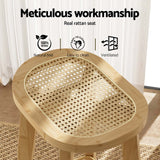 Artiss 2x Bar Stools Bamboo Rattan Stool Counter Chair Kitchen Barstools - Top-Down View