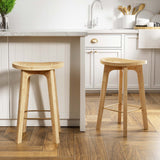 Artiss 2x Bar Stools Bamboo Rattan Stool Counter Chair Kitchen Barstools - Close-Up Angle