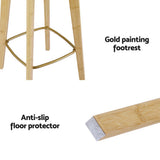 Artiss 2x Bar Stools Bamboo Rattan Stool Counter Chair Kitchen Barstools - 45-Degree Angle