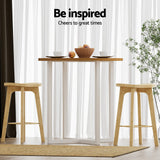Artiss 2x Bar Stools Bamboo Rattan Stool Counter Chair Kitchen Barstools - Rear View
