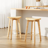 Artiss 2x Bar Stools Bamboo Rattan Stool Counter Chair Kitchen Barstools - Close-Up Angle
