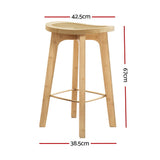 Artiss 4x Bar Stools Bamboo Rattan Stool Counter Chair Kitchen Barstools - Front View