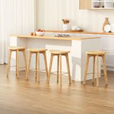 Artiss 4x Bar Stools Bamboo Rattan Stool Counter Chair Kitchen Barstools - Close-Up Angle