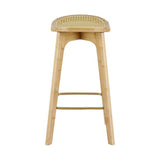 Artiss 4x Bar Stools Bamboo Rattan Stool Counter Chair Kitchen Barstools - Side View