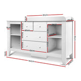 Keezi Baby Changing Table Diaper Station Drawers Chest Cabinet Nursery Furniture - Top-Down View