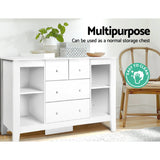 Keezi Baby Changing Table Diaper Station Drawers Chest Cabinet Nursery Furniture - Low Angle