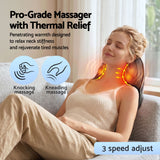 Livemor Back Massager with Heat, Cordless Electric Neck & Shoulder Massager Pillow, 3-Speed Deep Tissue Kneading for Lumbar, Thigh & Calf, Portable Muscle Relief for Home & Office Use - Top-Down View