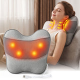 Livemor Back Massager with Heat, USB Neck and Shoulder Massage Pillow, 3-Speed Ergonomic Lumbar Support Cushion for Office Chair, Portable Muscle Relief for Back, Thigh & Calf, Grey - Extra Image