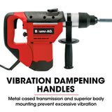 Baumr-AG 1500W Pro-Grade Electric Rotary Jackhammer Hammer Drill, with 2 Bonus Chisels, 3 Drill Bits - 45-Degree Angle