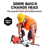 Baumr-AG 2300W Pro-Grade Electric Demolition Jackhammer, with 2 Bonus Chisels, Carry Case - Extra Image
