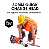 Baumr-AG 2400W Pro-Grade Electric Demolition Jackhammer, with 3 Bonus Chisels, Carry Case - Extra Image