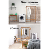 Artiss Wardrobe Clothes Rack Airer Coat Stand Hanger 165cm - Rear View