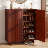 Artiss Shoe Cabinet 5 Tier Storage Organiser w/ Adjustable Shelves Bamboo - Extra Image