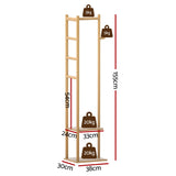 Artiss Clothes Rack Airer Coat Stand Bamboo - Side View