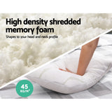 Giselle Bedding Memory Foam Pillow Bamboo Twin Pack - Side View