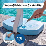 Everfit 2 in 1 Pool Basketball Hoop Volleyball Net Set Water Sports Game Combo Weighted Base Blue - Rear View
