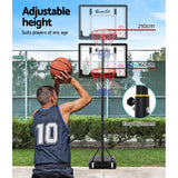 Everfit 2.1M Basketball Hoop Stand System Adjustable Portable Pro Kids Clear - Side View
