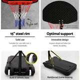 Everfit 2.1M Basketball Hoop Stand System Adjustable Portable Pro Kids Black - Side View