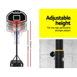 Everfit 2.1M Basketball Hoop Stand System Adjustable Portable Pro Kids Black - Close-Up Angle