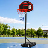 Everfit 2.1M Basketball Hoop Stand System Adjustable Portable Pro Kids Black - Low Angle