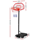 Everfit 2.1M Basketball Hoop Stand System Adjustable Portable Pro Kids White - Front View