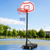 Everfit 2.1M Basketball Hoop Stand System Adjustable Portable Pro Kids White - Low Angle