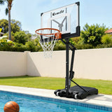 Everfit Portable Basketball Hoop Adjustable Pool Goal System Backyard 1.05M-2.1M - Close-Up Angle