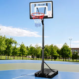 Everfit 2.6M Basketball Hoop Stand System Adjustable Portable Pro Kids Clear - Low Angle