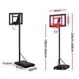 Everfit 2.6M Basketball Hoop Stand System Portable Kid - Front View