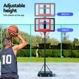 Everfit 2.6M Basketball Hoop Stand System Portable Kid - Top-Down View