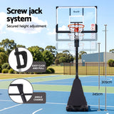 Everfit 3.05M Basketball Hoop Stand System Portable Height Adjustable Net Ring - Close-Up Angle