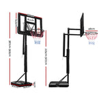Everfit portable basketball hoop stand with adjustable height, black, 44 inch backboard