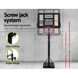 Everfit 3.05M Basketball Hoop Stand System Adjustable Height Portable Pro Black - 45-Degree Angle