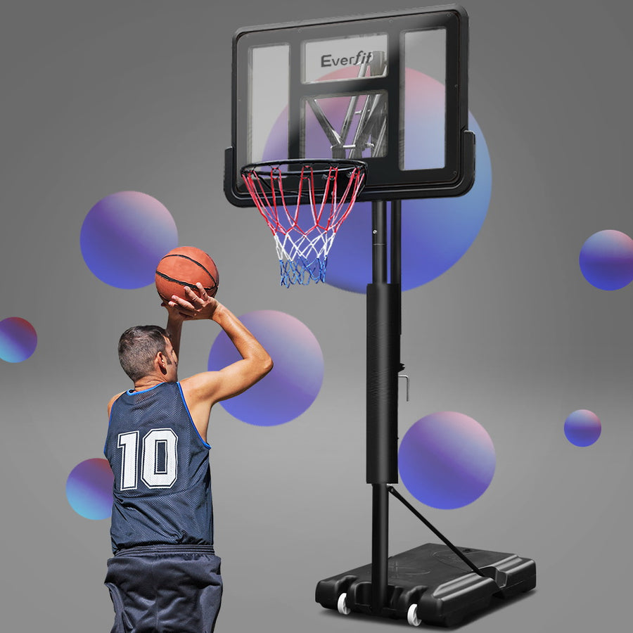 Everfit portable basketball hoop stand with adjustable height, black, image 7