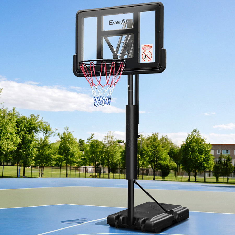 Everfit portable basketball hoop stand with adjustable height, black