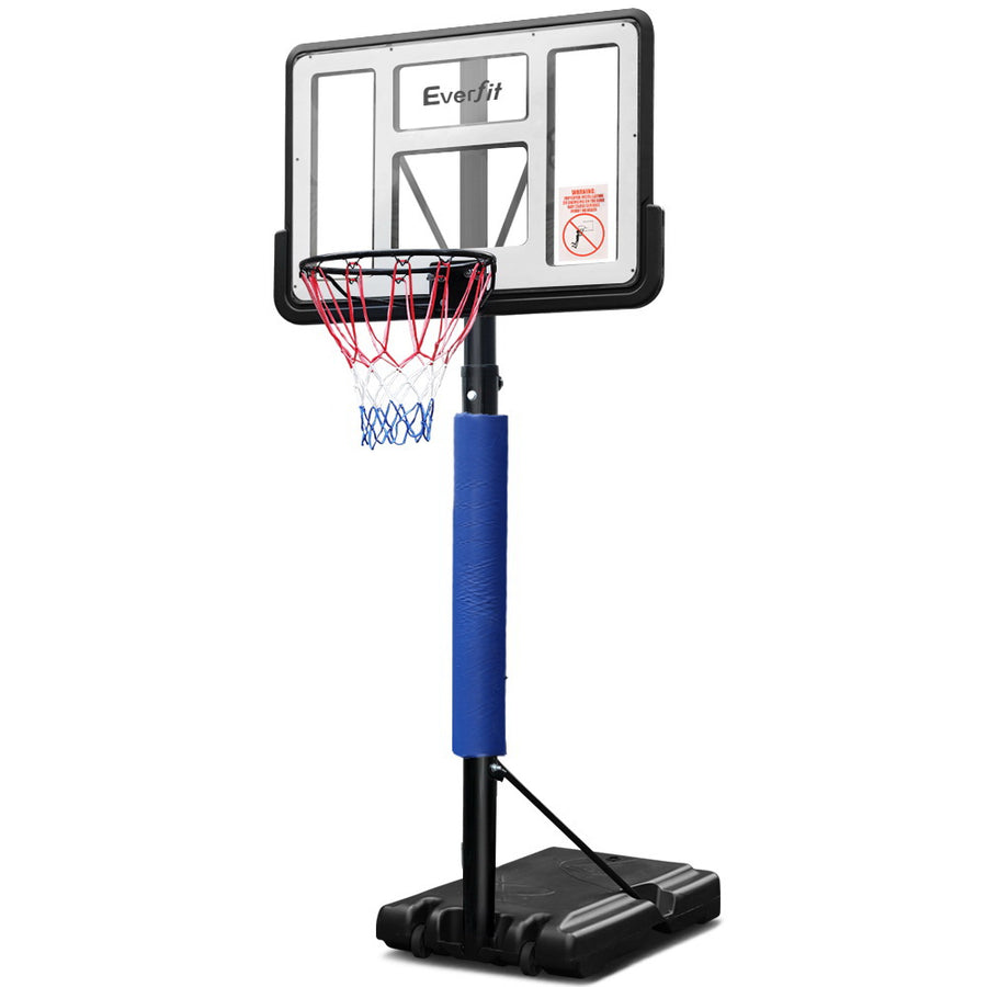 Everfit blue portable basketball hoop stand with 44 inch acrylic backboard, image 8
