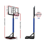 Everfit blue portable basketball hoop stand with 44 inch acrylic backboard, height adjustment mechanism