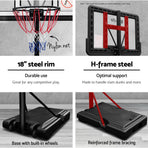 Everfit blue portable basketball hoop stand with 44 inch acrylic backboard, padded pole protector