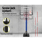 Everfit blue portable basketball hoop stand with 44 inch acrylic backboard, steel ring with nylon net