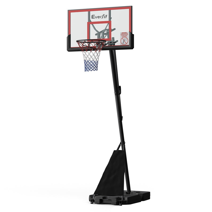 Everfit red portable basketball hoop stand with 44 inch backboard, image 8