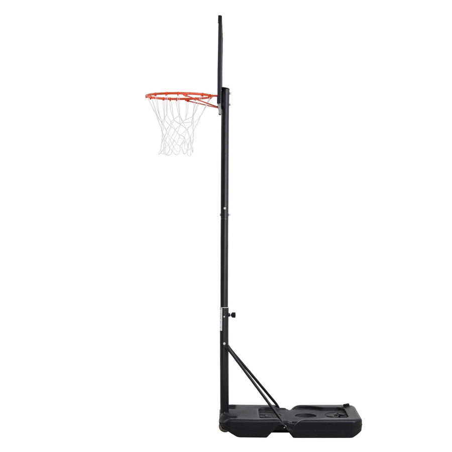 Everfit portable basketball hoop stand with PET backboard and wheels, easy-turn height adjustment knob