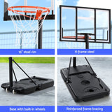 Everfit 3.05M Basketball Hoop Stand System Portable Height Adjustable w/ Knob - 45-Degree Angle