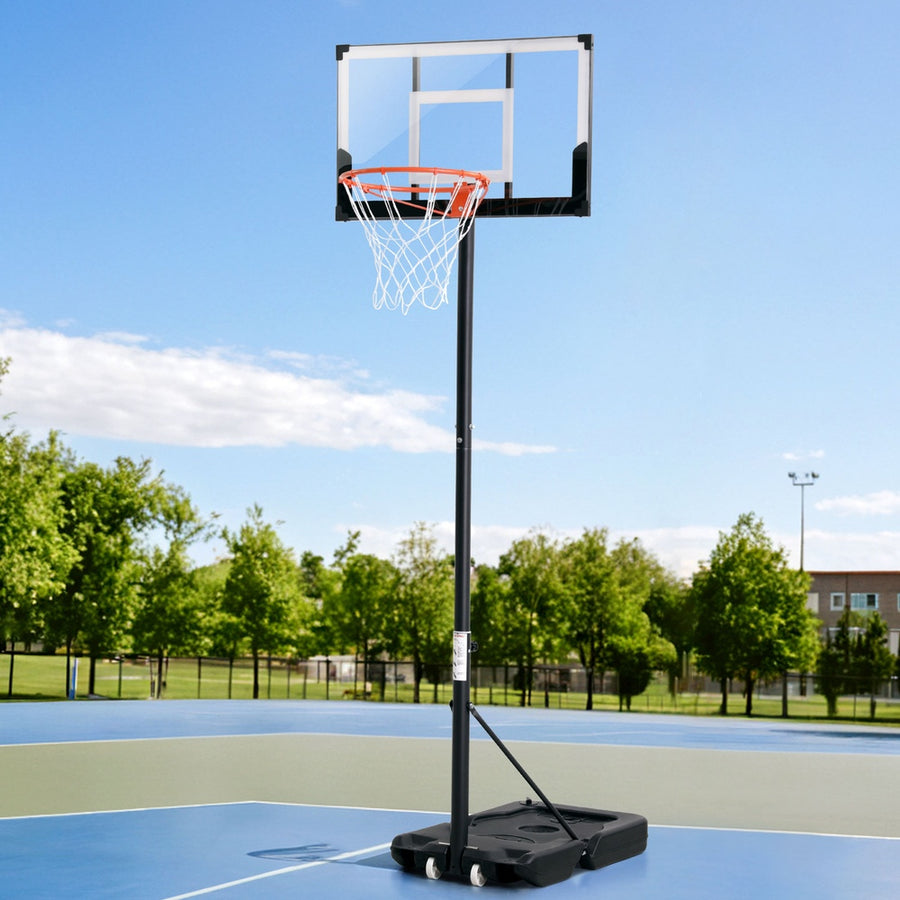 Everfit portable basketball hoop stand with PET backboard and wheels, image 7