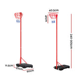 Everfit Adjustable 3.05M Netball and Basketball Stand System with Durable Steel Frame - Front View